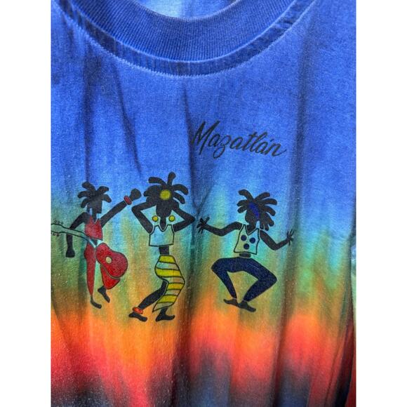 Mazatlan Neon Beachwear Boho Mumu Rainbow Cotton Sleeveless Dress Vacation - Picture 4 of 8